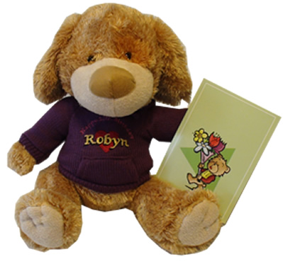 Birthday Teddy Bears with embroidered hearts or stars and your personal message